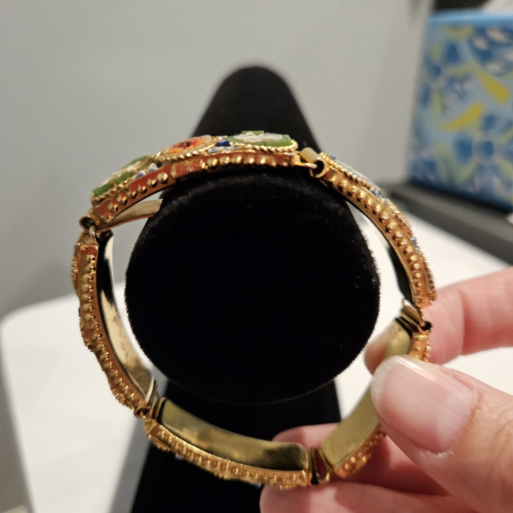 Vintage Italian Micro Mosaic Panel bracelet - Picture 6 of 9